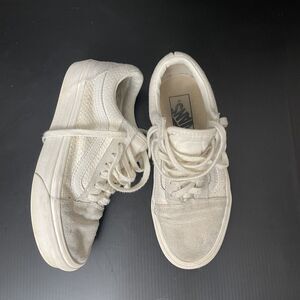 VANS Old Skool Beige/Tan/off white/white - Womens 5, Mens 3.5